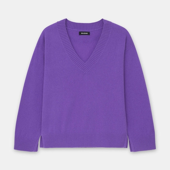 NWT NAADAM Signature Cashmere Wide Sleeve V-Neck Sweater Small - Picture 10 of 11